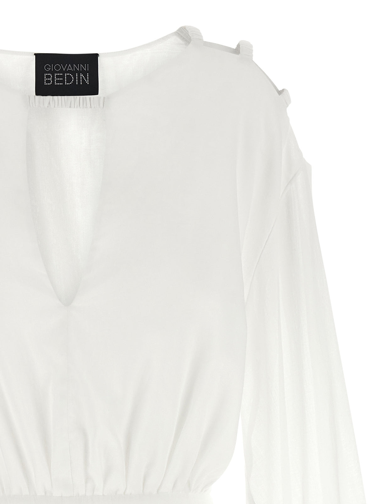 Giovanni Bedin White Cotton Short Dress