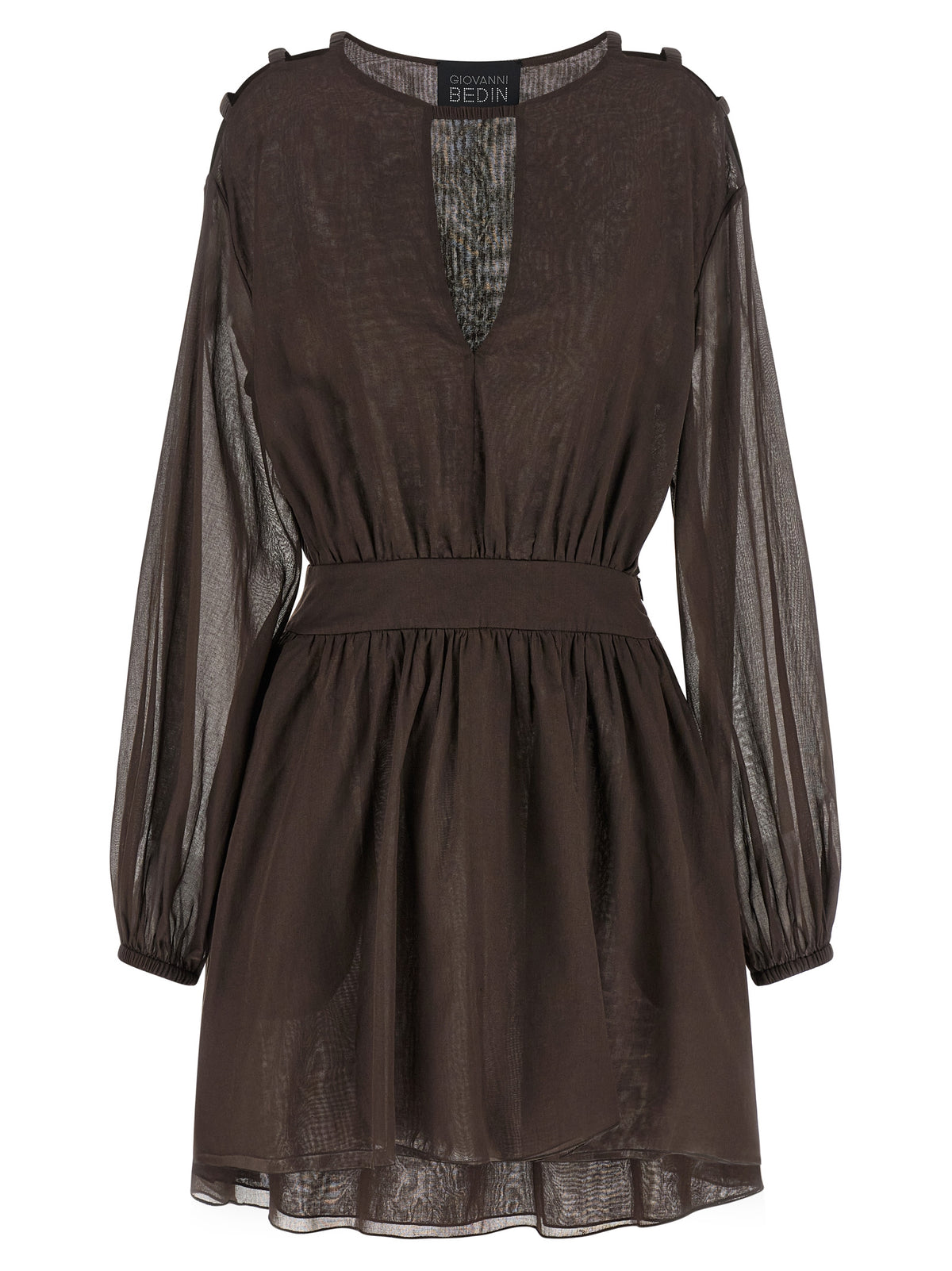 Giovanni Bedin Brown Cotton Short Dress