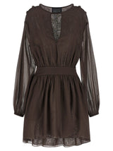 Giovanni Bedin Brown Cotton Short Dress