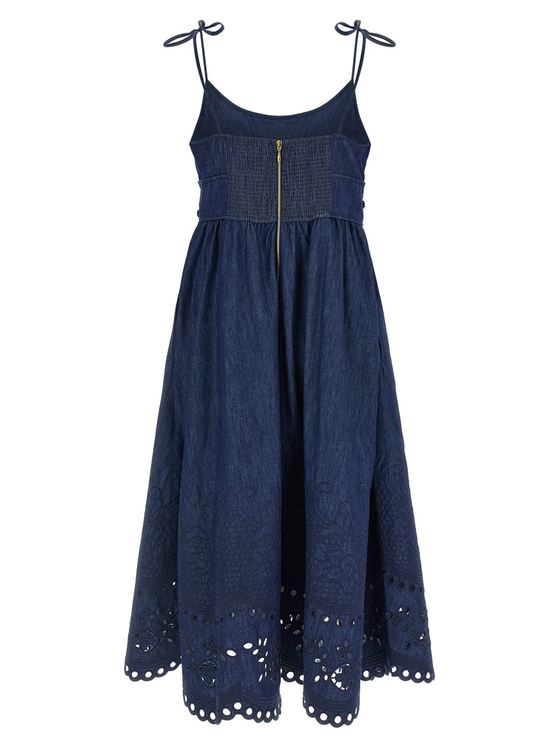 Robe midi Zimmermann en coton bleu