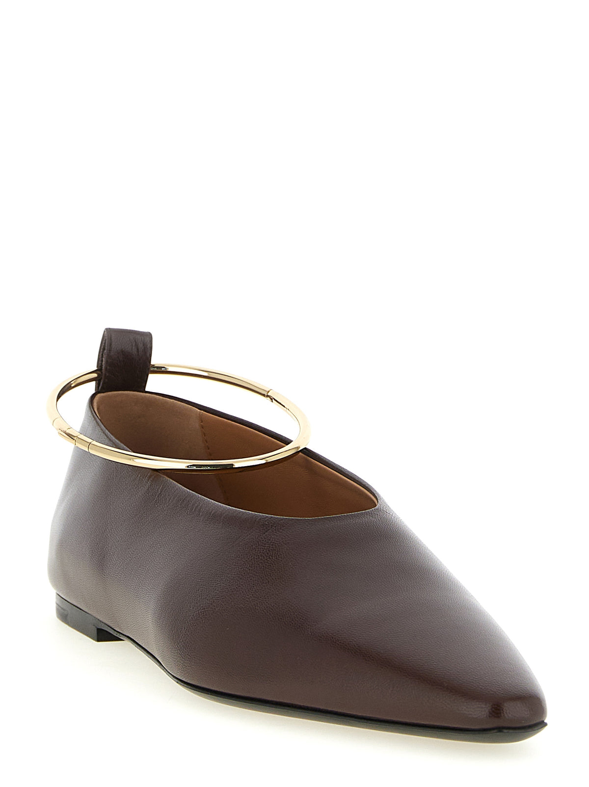 Ballerines Jil Sander marron en chevreau