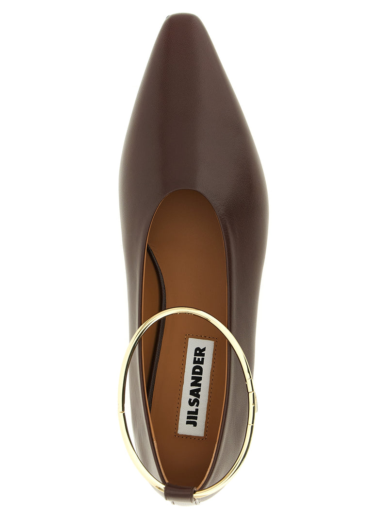 Ballerines Jil Sander marron en chevreau