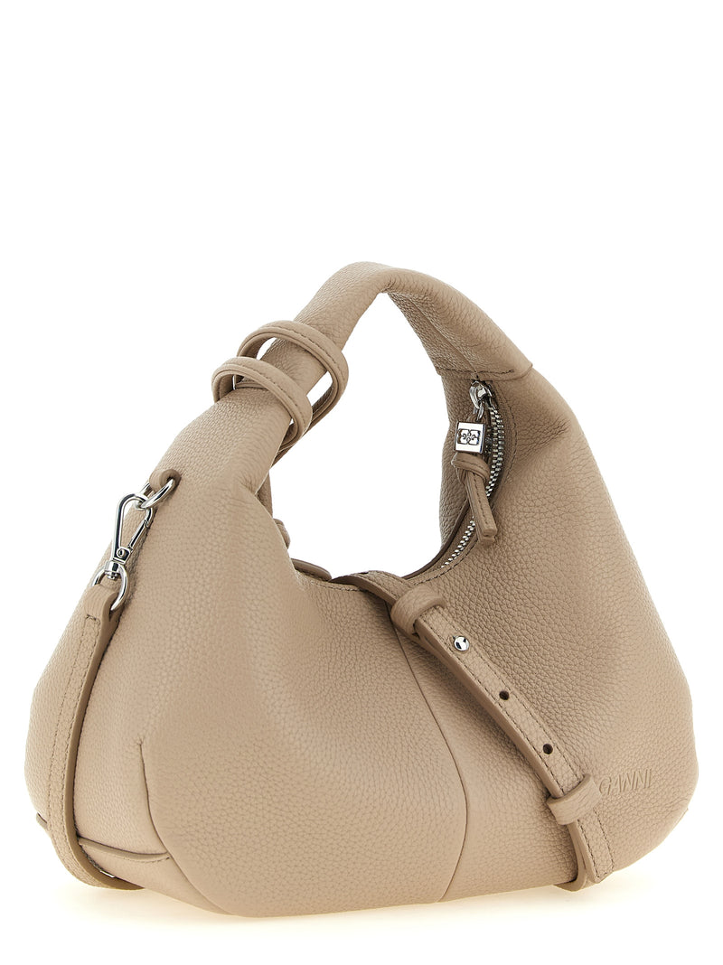Ganni Mini Hobo Handbag in Beige - Chic & Sustainable
