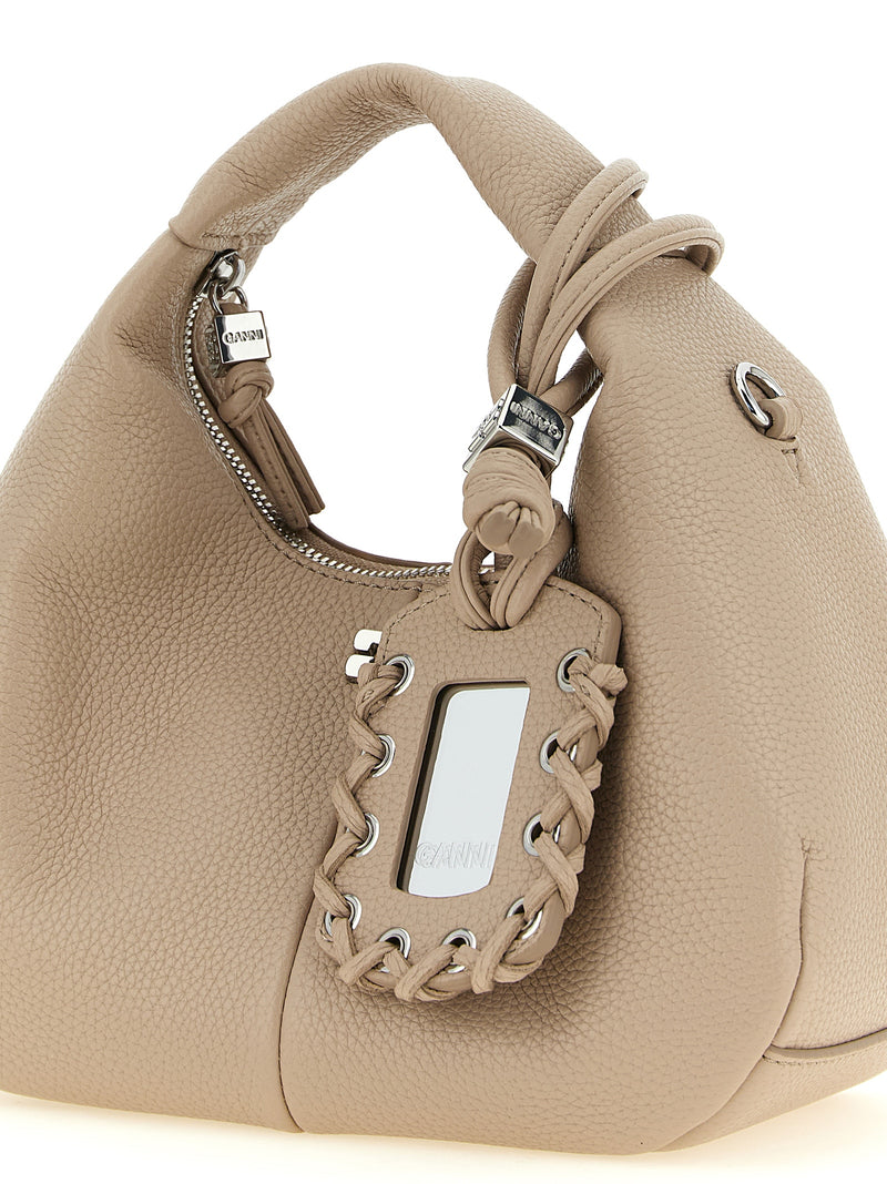 Ganni Mini Hobo Handbag in Beige - Chic & Sustainable