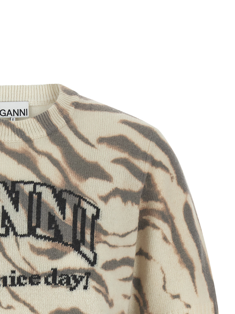 Cardigan Ganni en laine multicolore