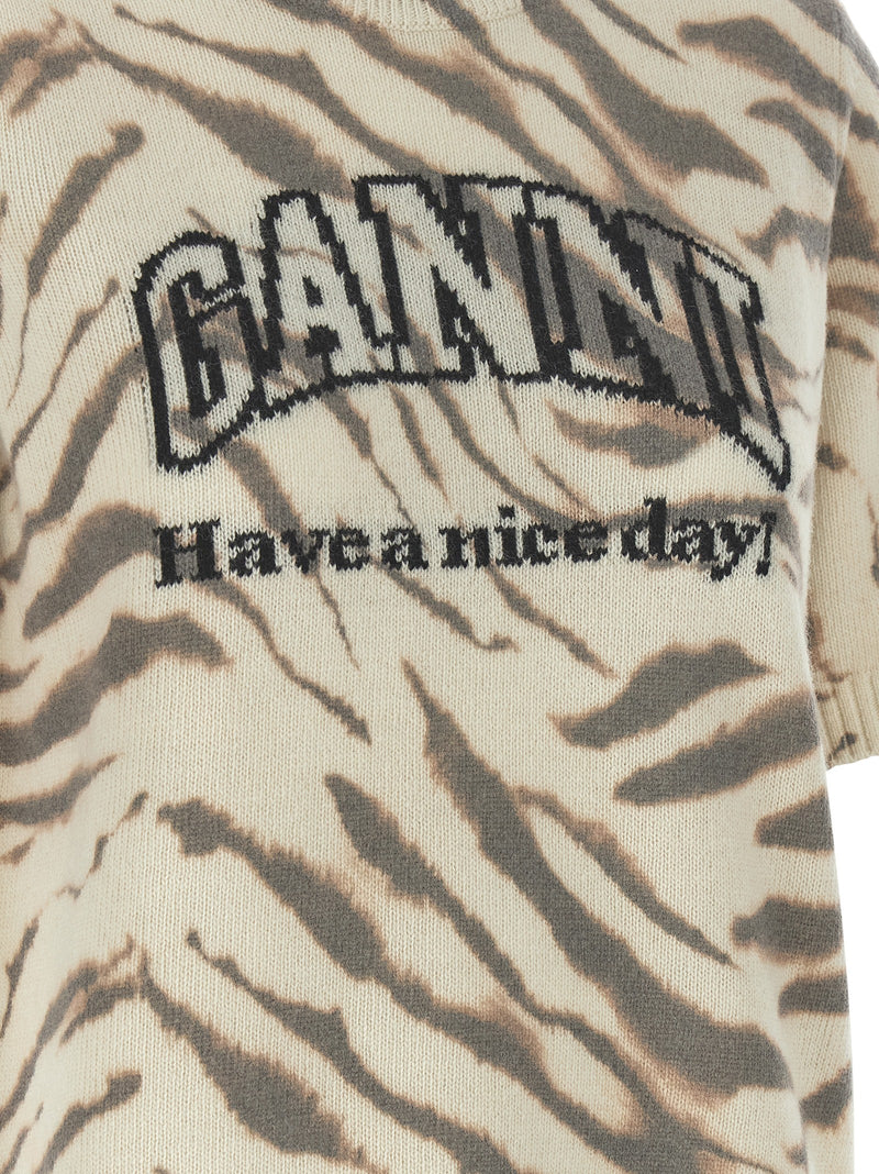 Cardigan Ganni en laine multicolore