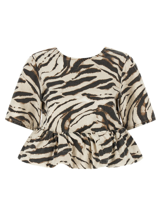 Chemise Ganni en coton biologique multicolore