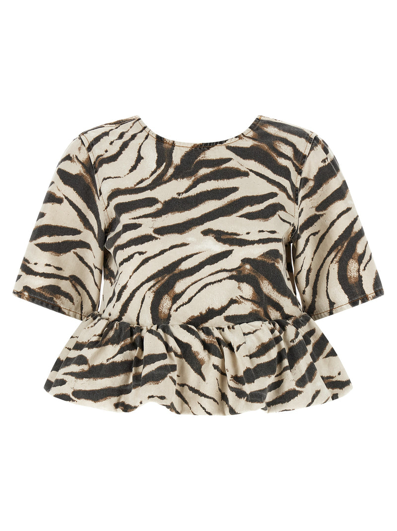 Chemise Ganni en coton biologique multicolore