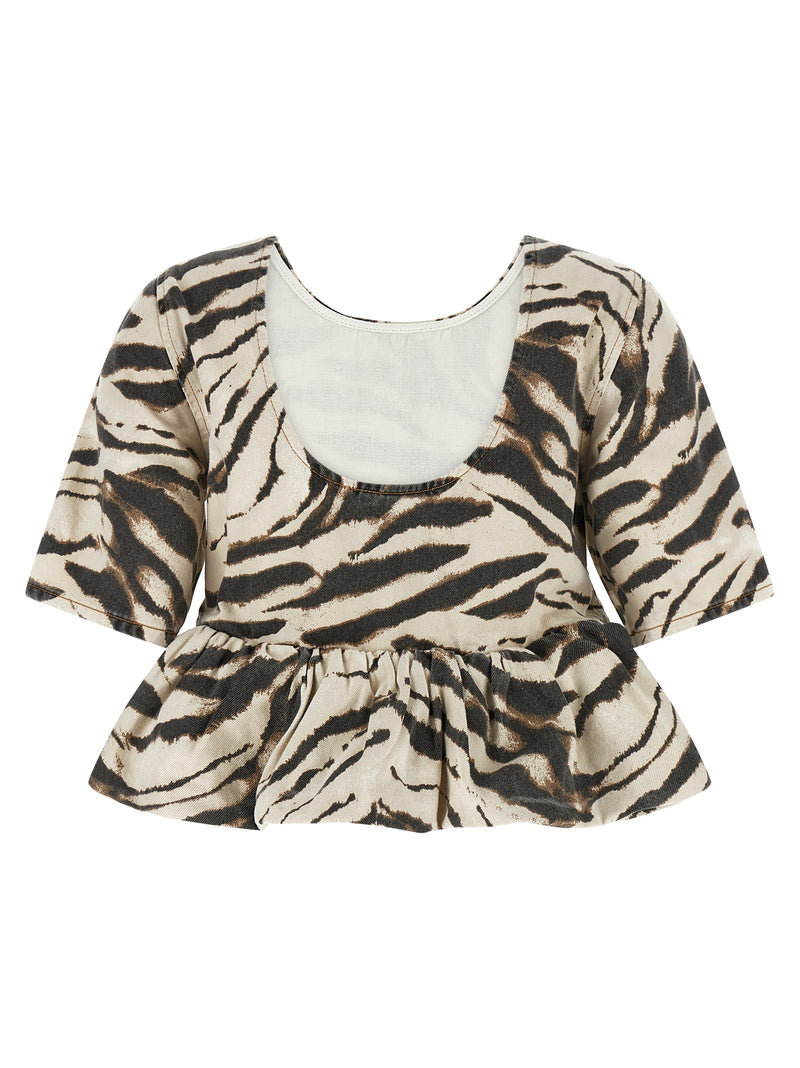 Chemise Ganni en coton biologique multicolore