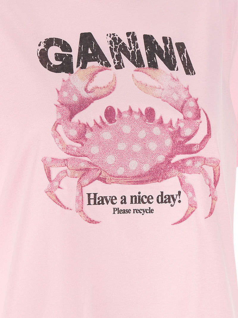 Ganni Multicolor Organic Cotton T-Shirt