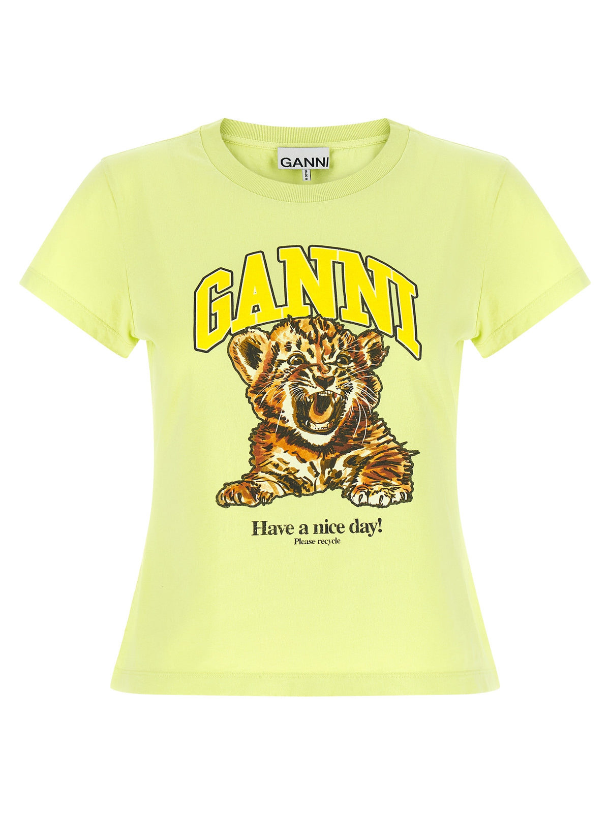T-shirt bicolore en coton Ganni