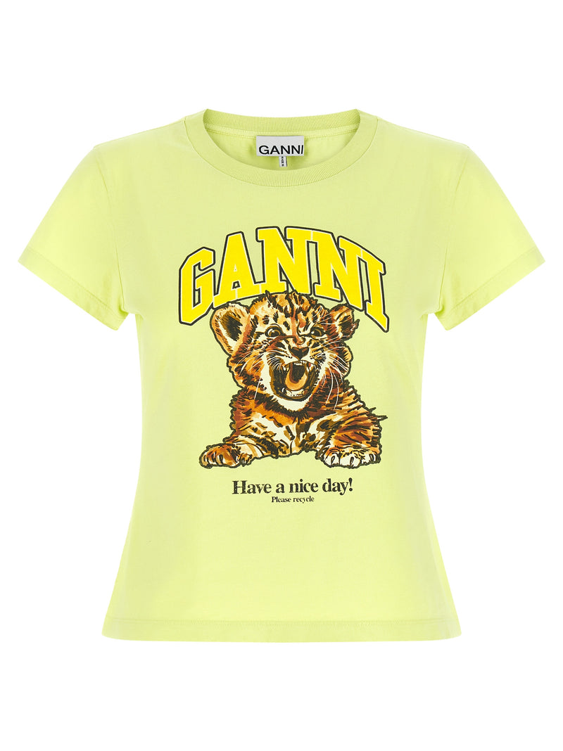T-shirt bicolore en coton Ganni