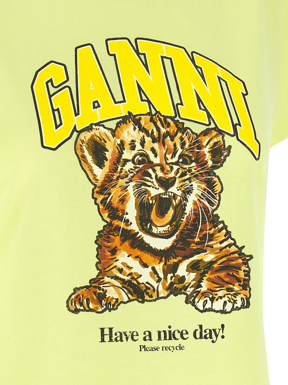 T-shirt bicolore en coton Ganni