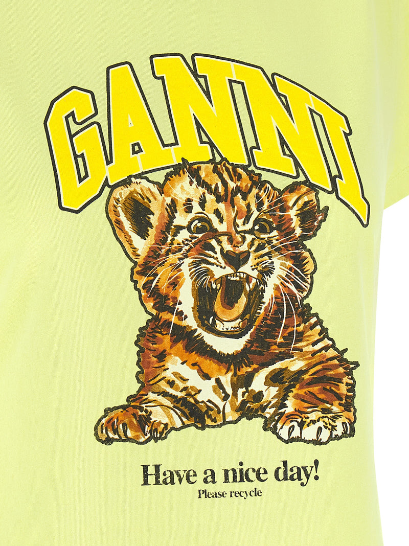 T-shirt bicolore en coton Ganni