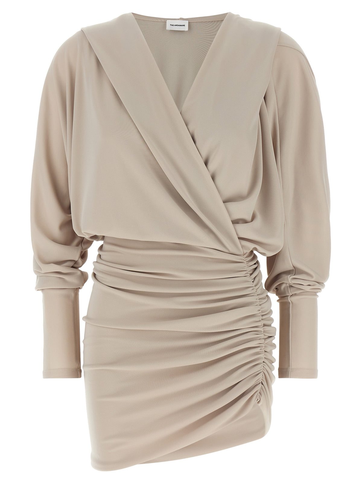 The Andamane Grace Gray Polyester Short Dress