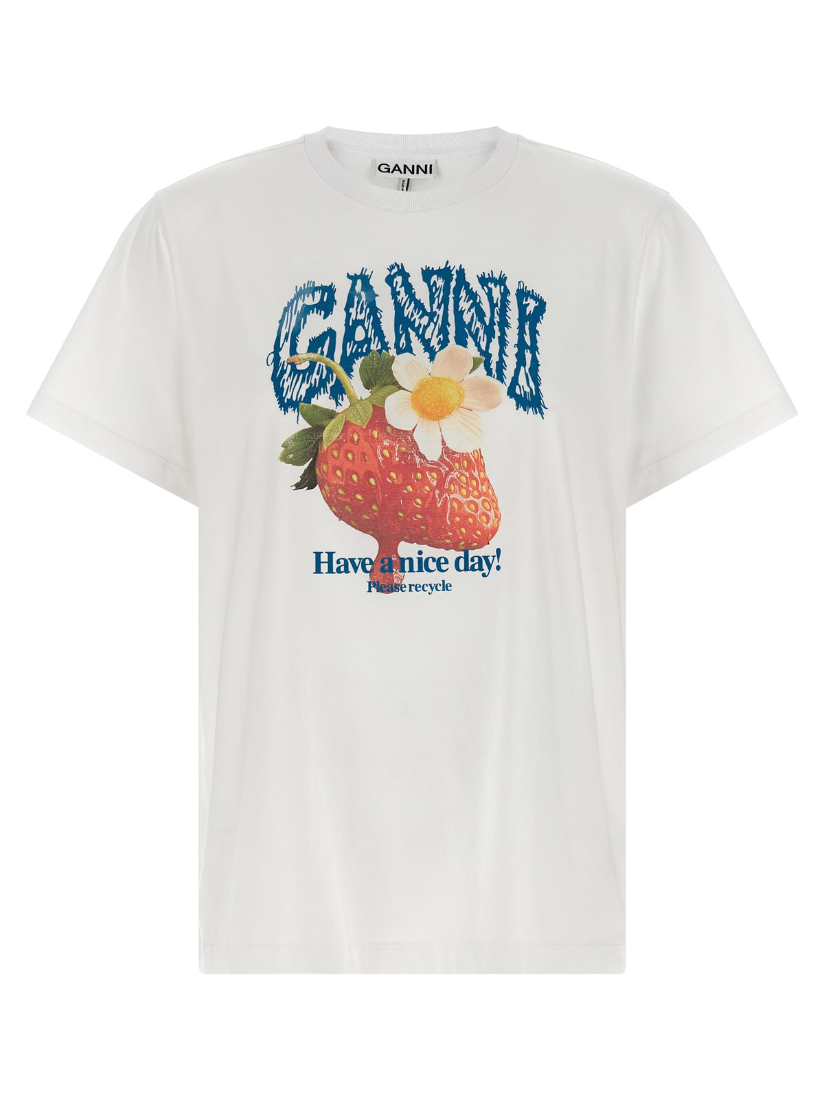 Ganni White Organic Cotton T-Shirt
