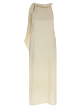 Robe midi en soie beige Loulou De Saison