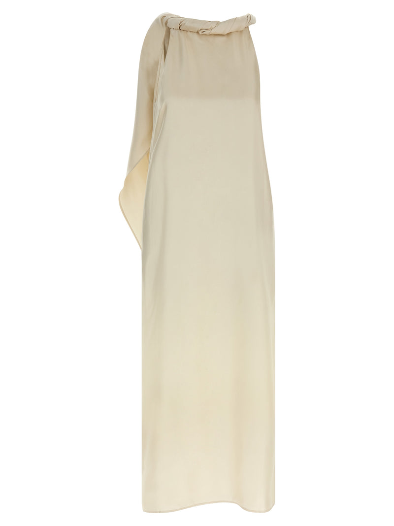 Loulou De Saison Beige Silk Midi Dress