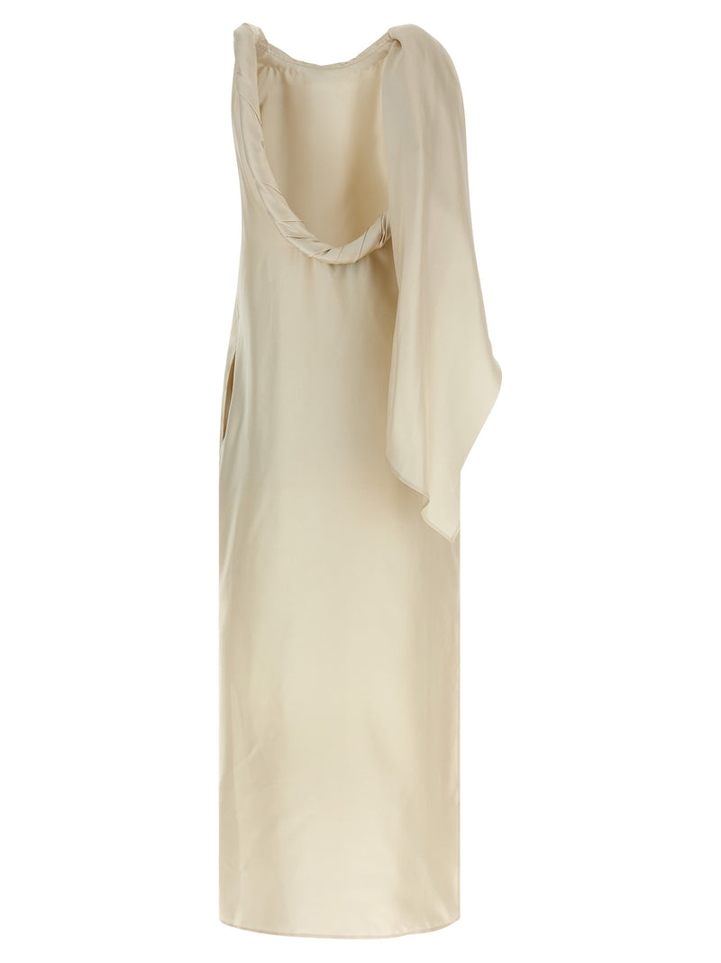 Loulou De Saison Beige Silk Midi Dress