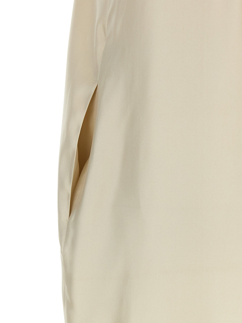 Loulou De Saison Beige Silk Midi Dress