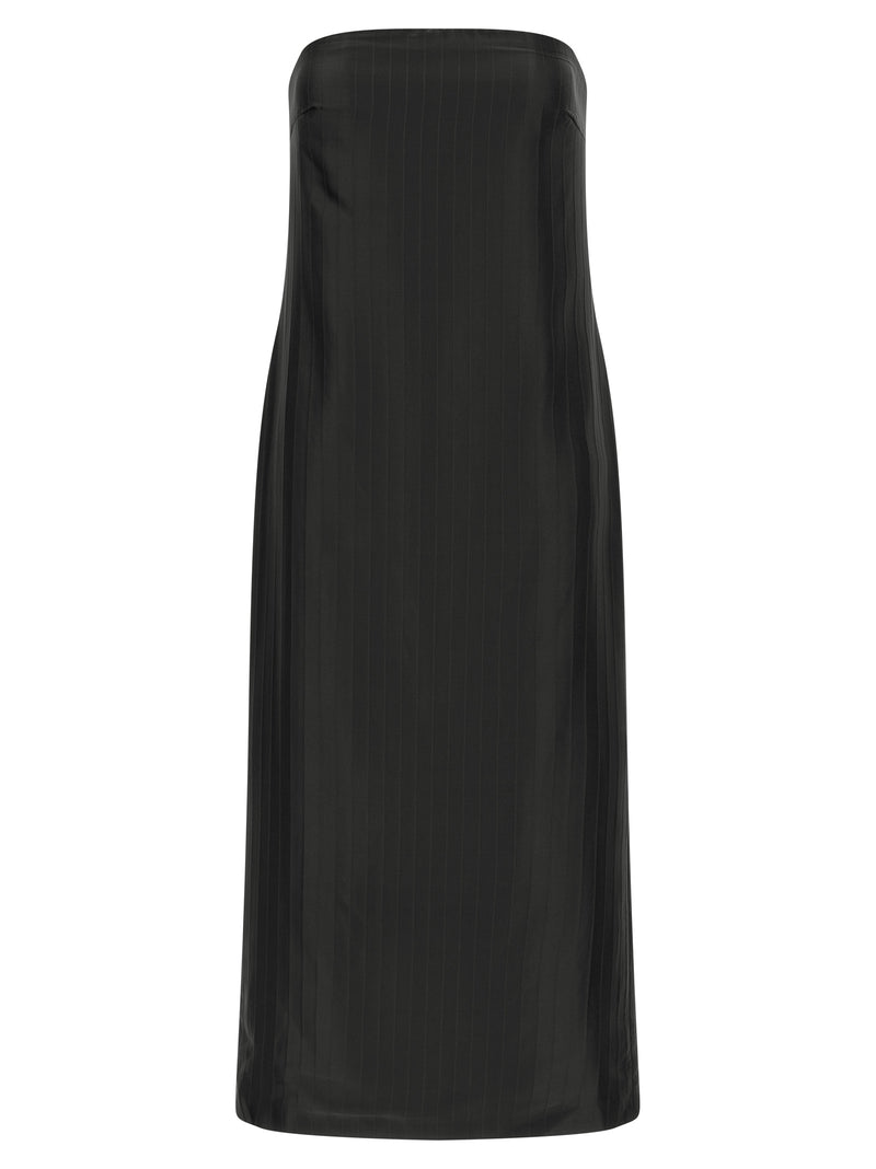 Loulou De Saison Black Viscose Midi Dress