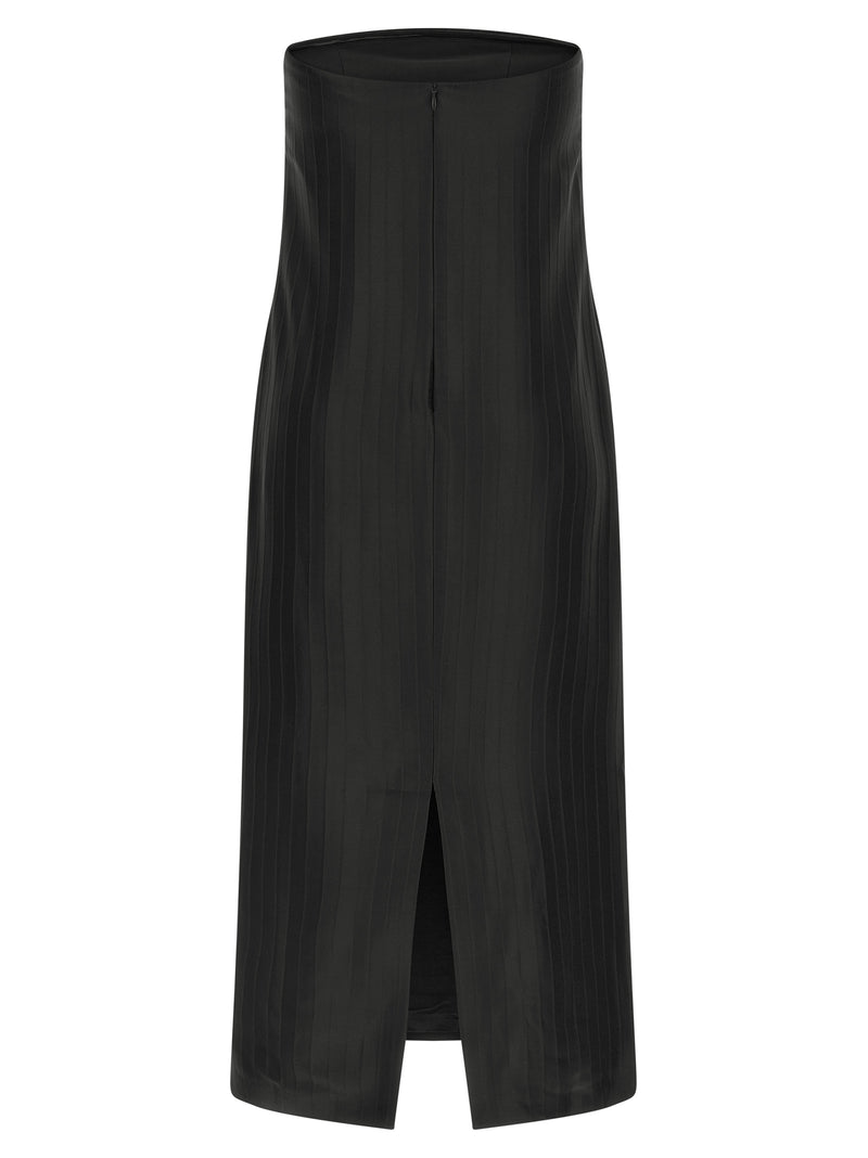 Loulou De Saison Black Viscose Midi Dress