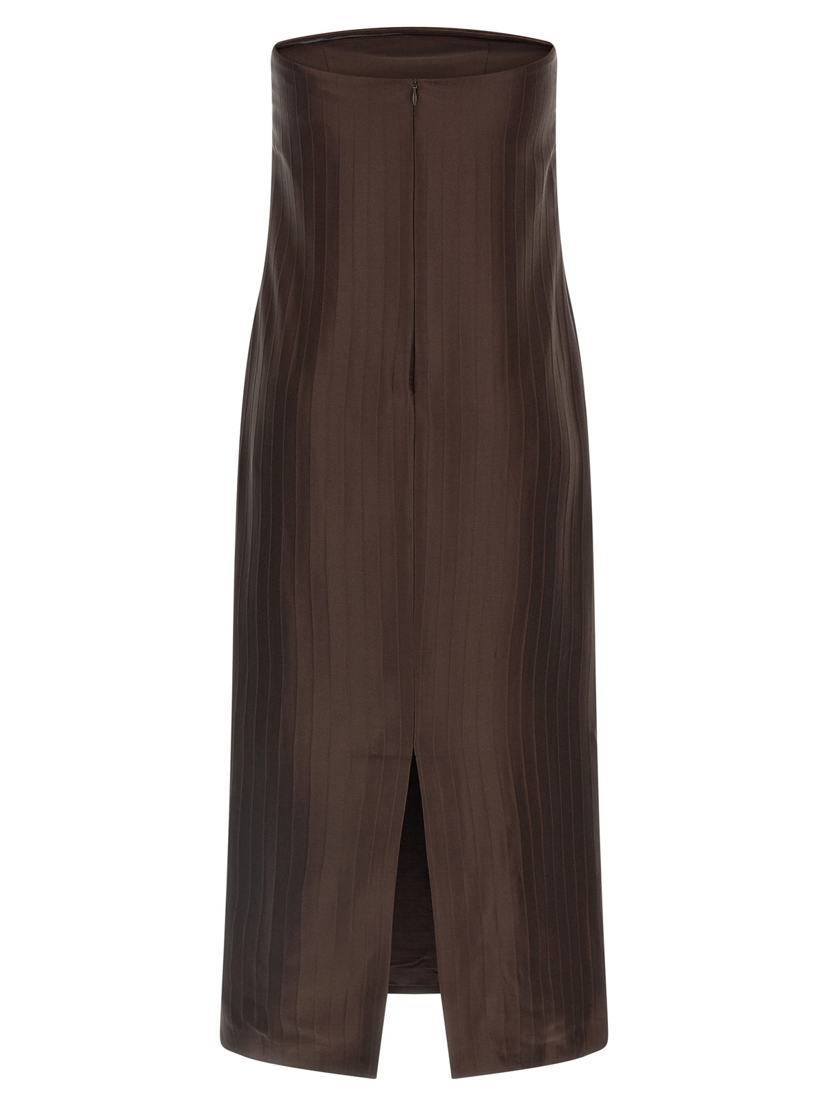 Robe midi marron Loulou De Saison en viscose