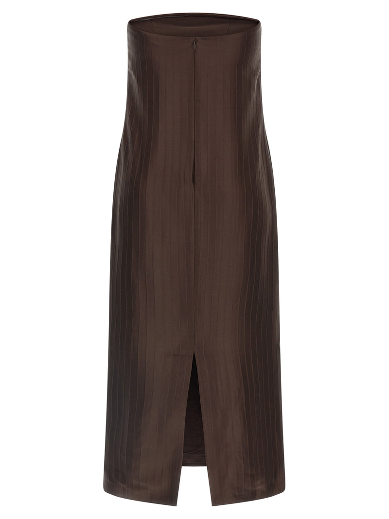 Loulou De Saison Brown Viscose Midi Dress