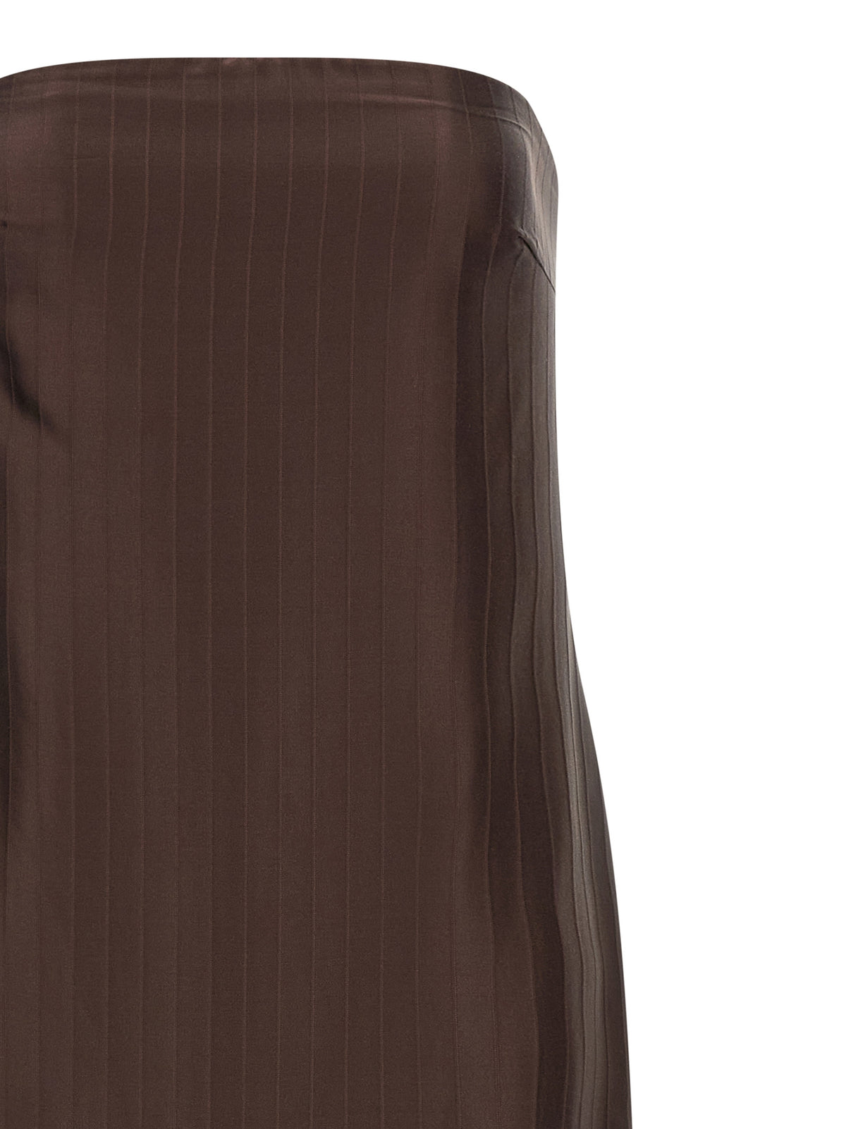 Robe midi marron Loulou De Saison en viscose
