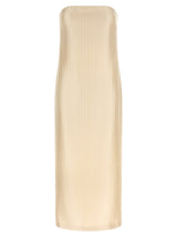 Robe midi Loulou De Saison en viscose beige