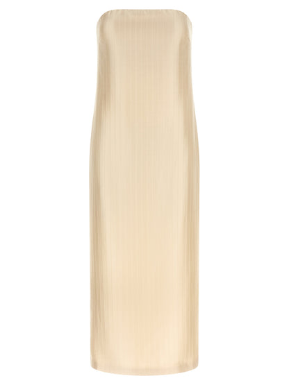 Loulou De Saison Beige Viscose Midi Dress