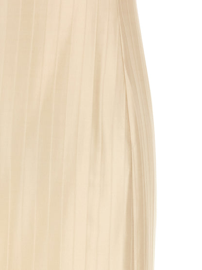 Loulou De Saison Beige Viscose Midi Dress