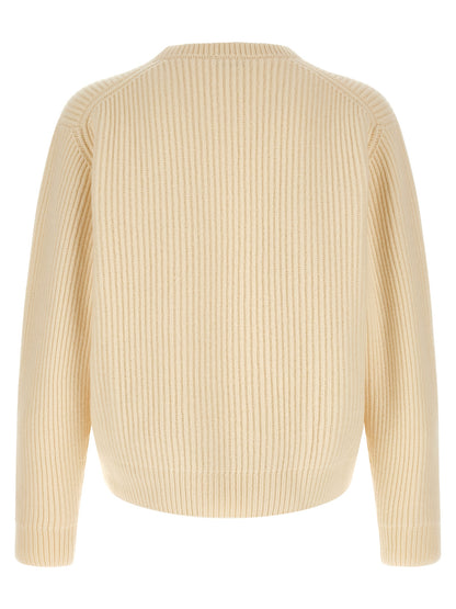 Jil Sander White Wool Cardigan