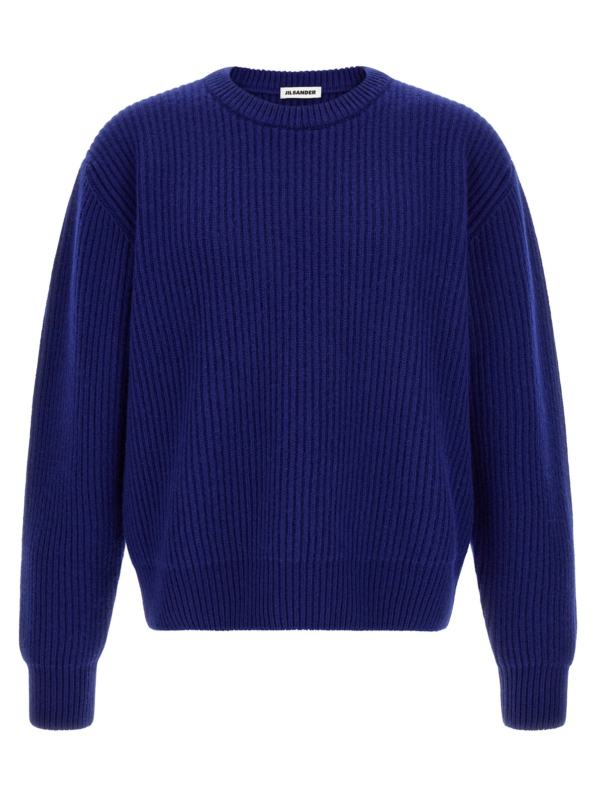 Jil Sander Blue Wool Cardigan - Fisherman’s Rib Sweater