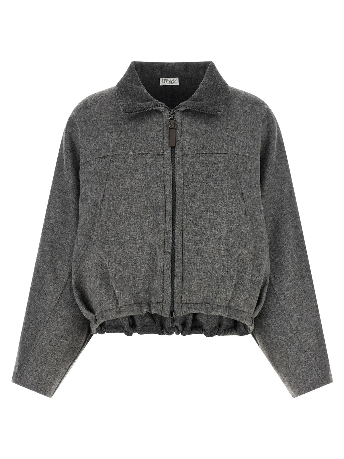 Veste longue Brunello Cucinelli grise en laine vierge