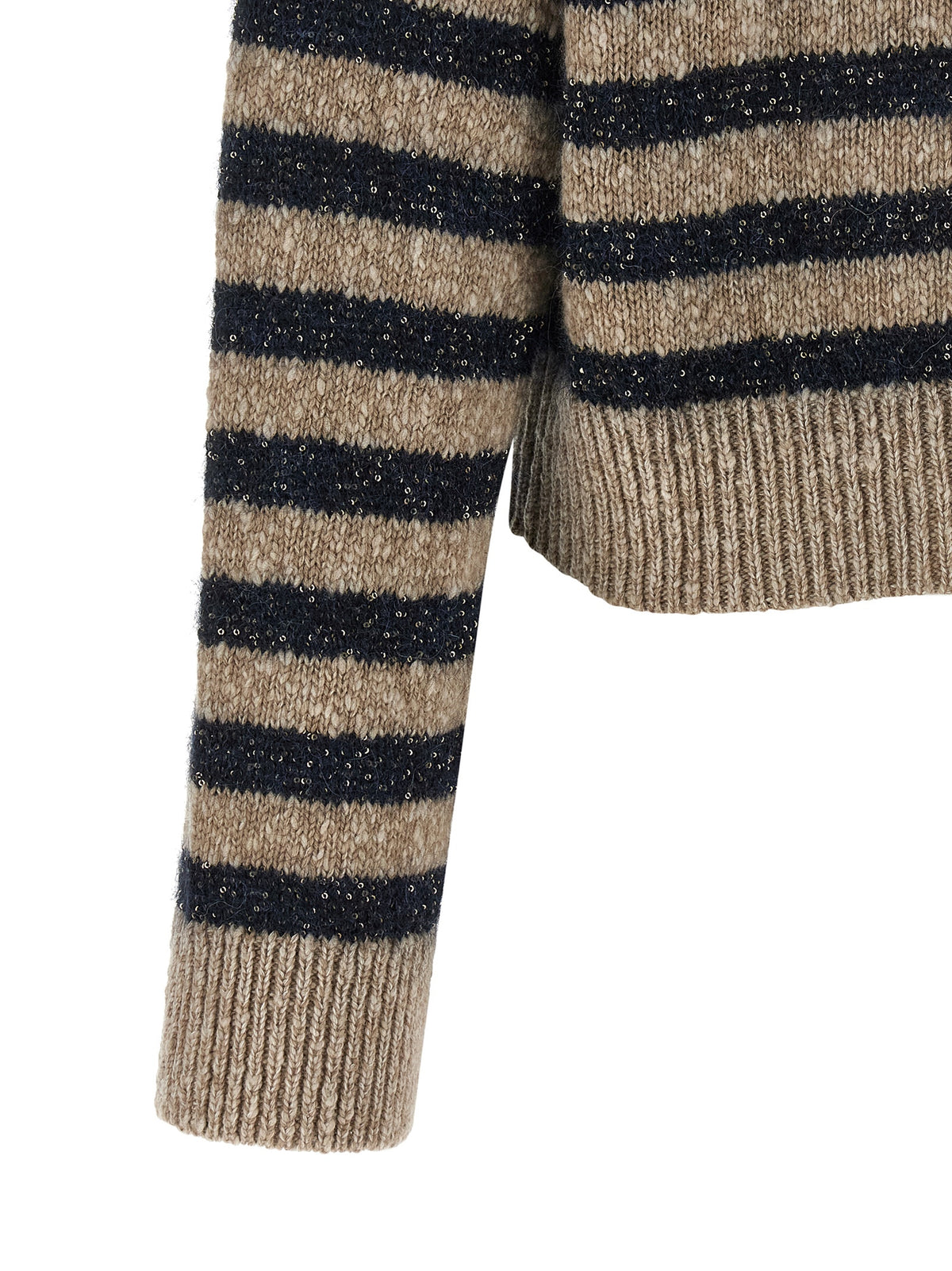 Cardigan en laine multicolore Brunello Cucinelli
