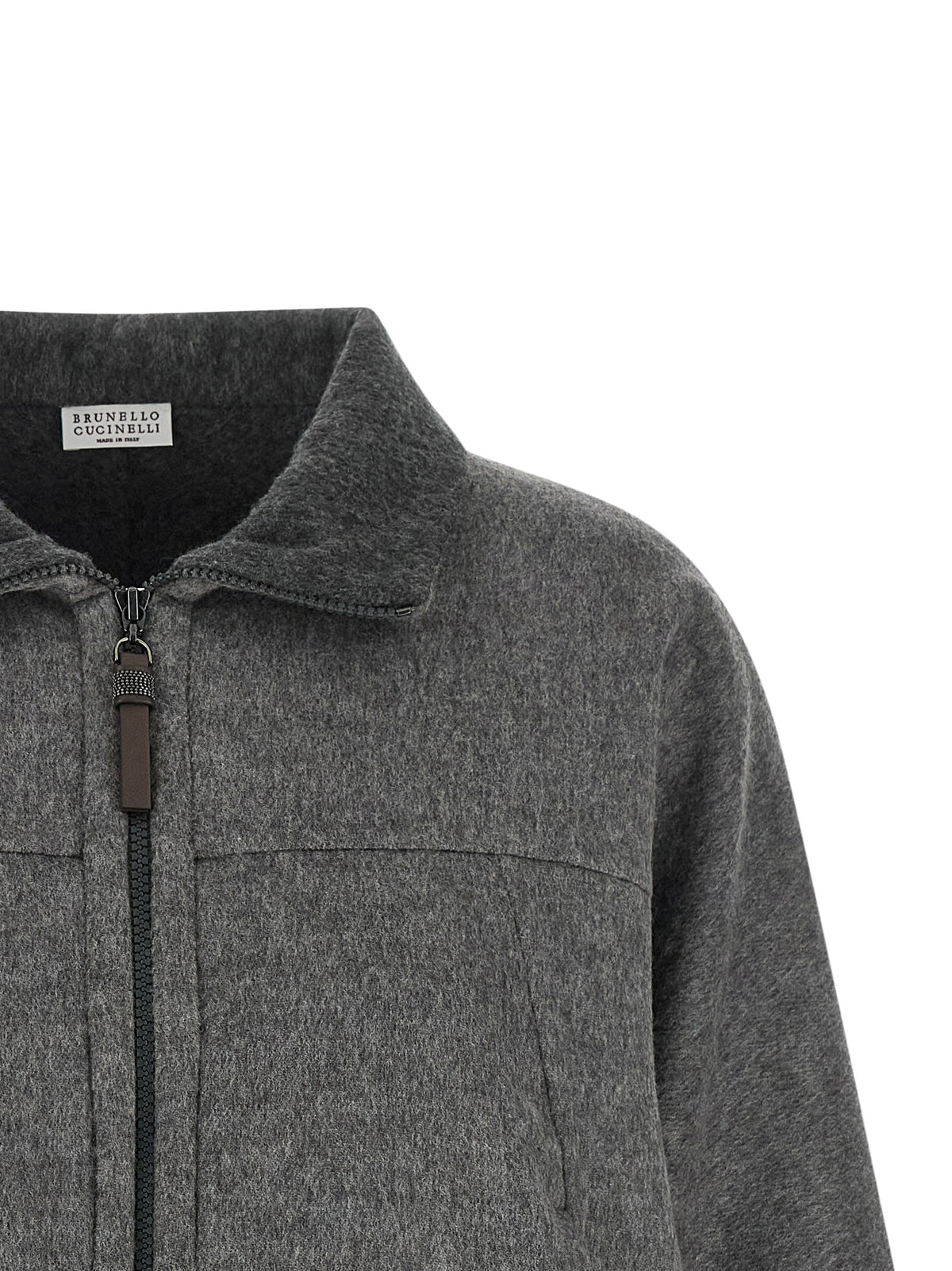 Veste longue Brunello Cucinelli grise en laine vierge