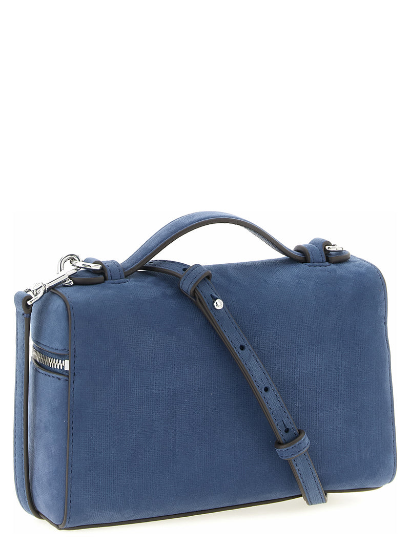 Sac à main en cuir d'agneau bleu Tory Burch