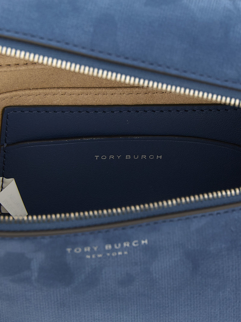 Sac à main en cuir d'agneau bleu Tory Burch