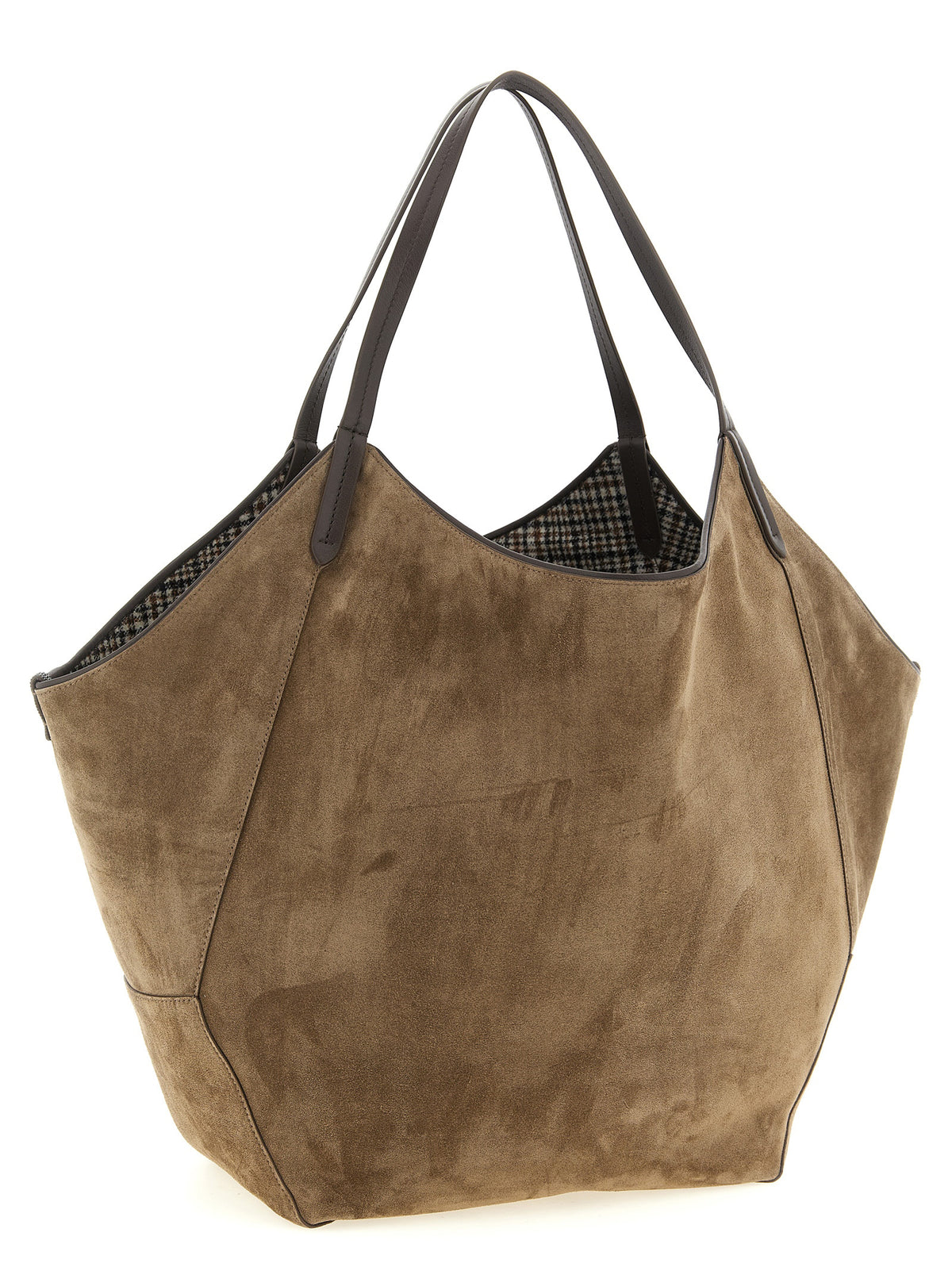 Sac cabas Brunello Cucinelli en alpaga et cuir marron