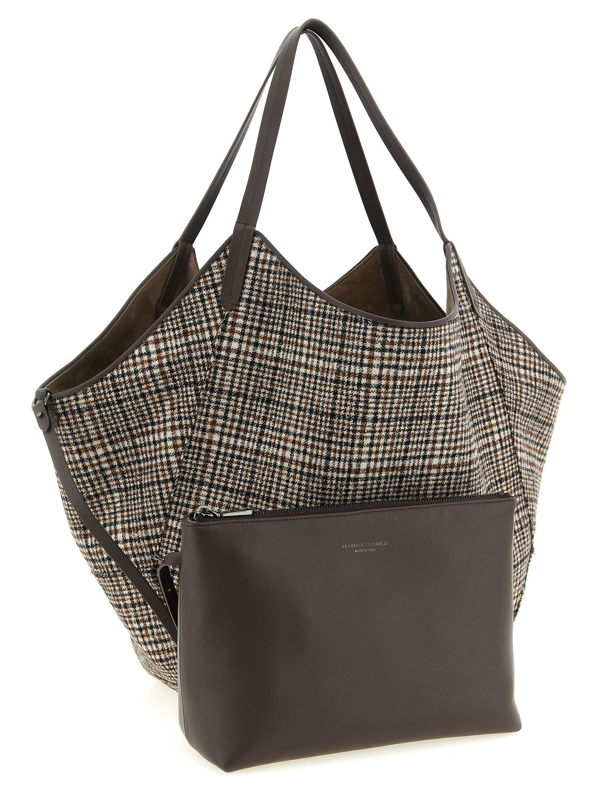 Sac cabas Brunello Cucinelli en alpaga et cuir marron