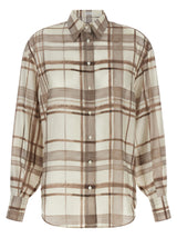Brunello Cucinelli Chemisier en soie beige