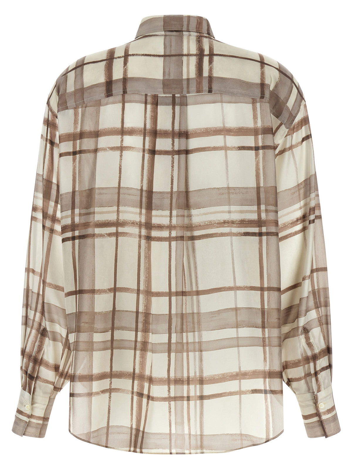 Brunello Cucinelli Chemisier en soie beige