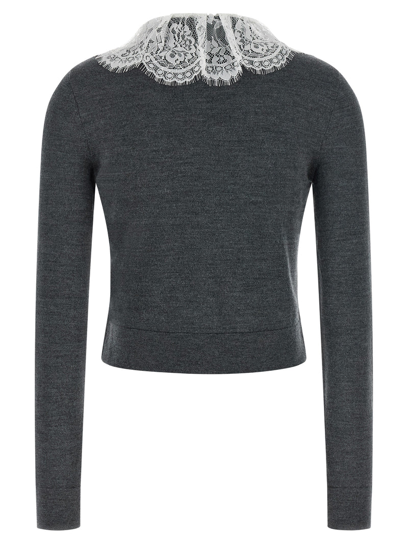 Self-Portrait Gray Wool Cardigan