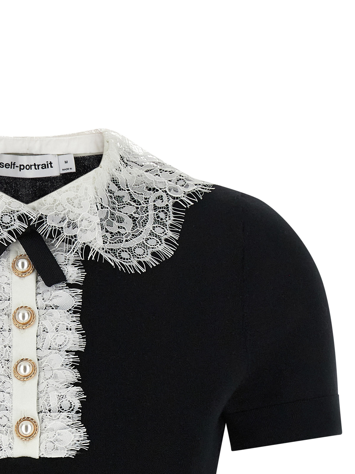 Self-Portrait Bicolor Wool Blouse