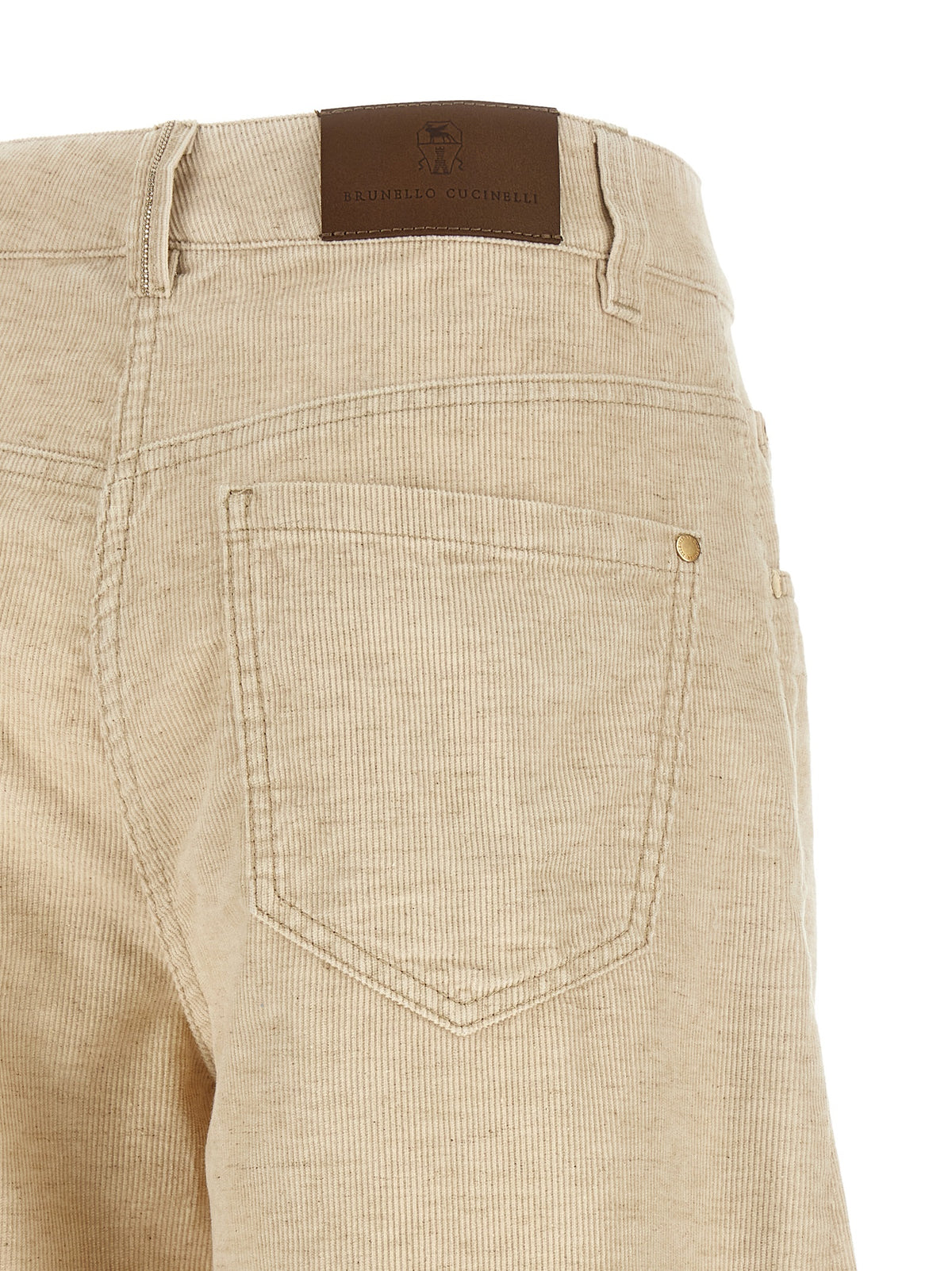Brunello Cucinelli Pantalon décontracté en coton beige