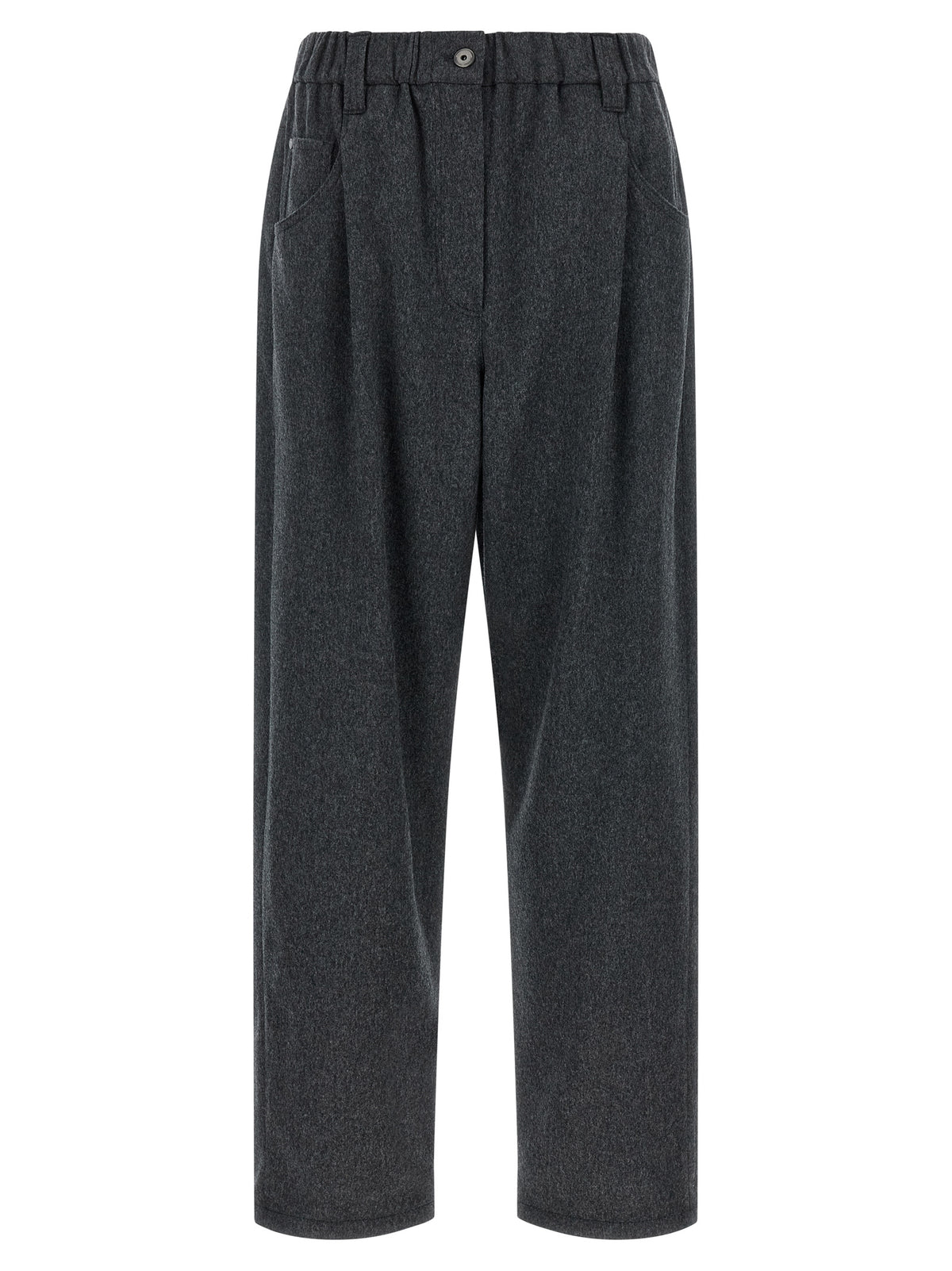 Pantalon en laine gris Brunello Cucinelli