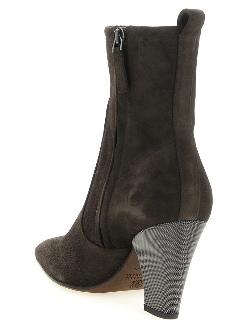 Bottines Brunello Cucinelli en veau marron