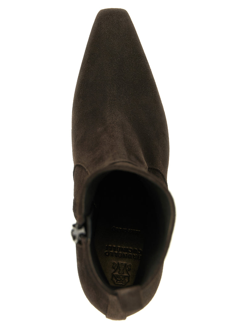 Bottines Brunello Cucinelli en veau marron