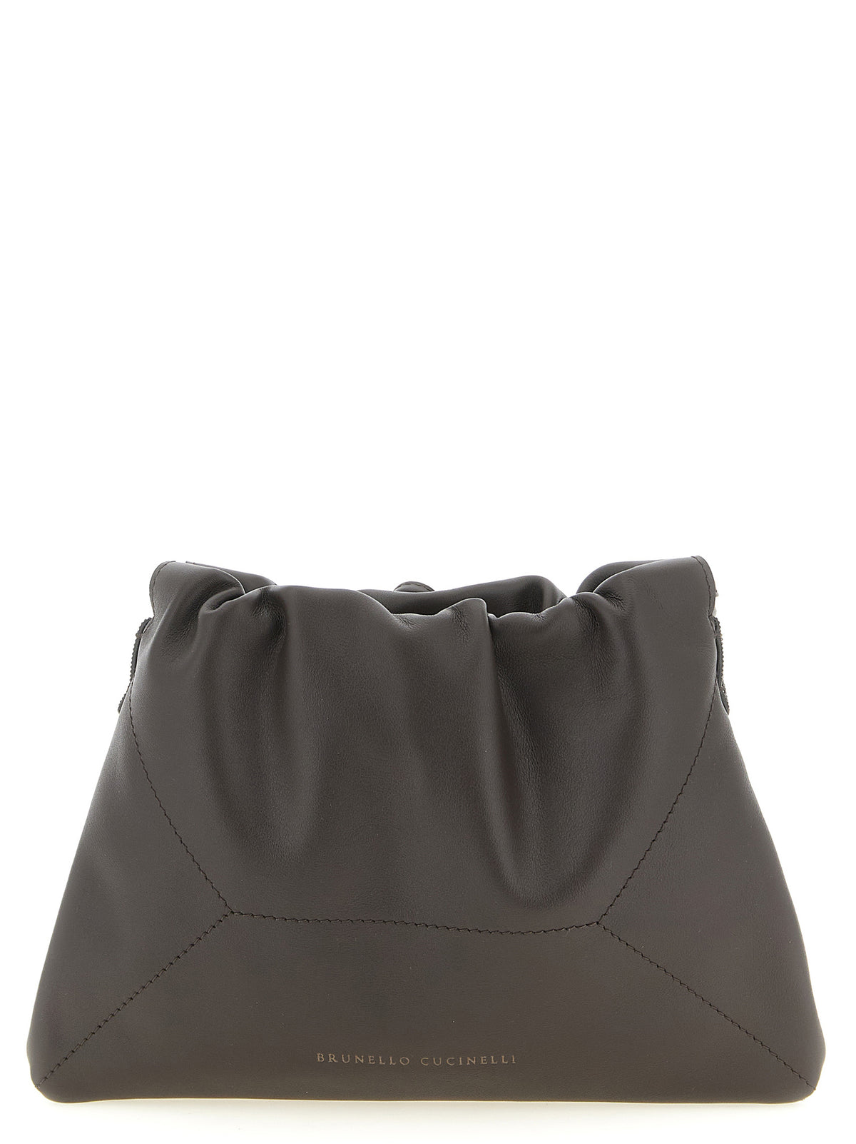 Brunello Cucinelli Brown Calfskin Clutch Bag